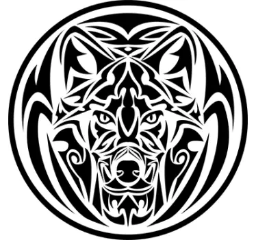 Aufkleber Wildes Tier Wolf Tribal - TenStickers