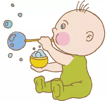 Baby mit Seifenblasen Aufkleber - TenStickers