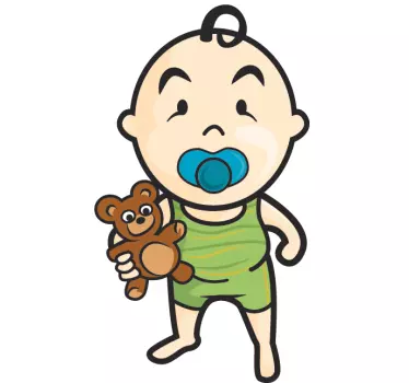 Baby mit Teddy Sticker - TenStickers