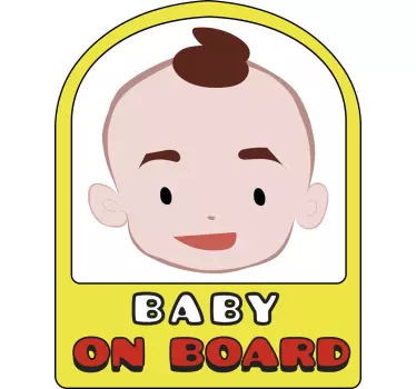 Baby on board aufkleber fröhliches babyporträt - TenStickers