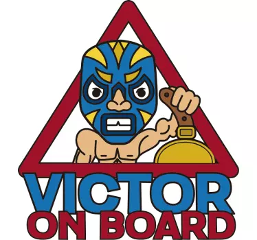 Baby on board aufkleber luchador charakter warnung - TenStickers