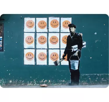 Banksy Smileys Notebook Aufkleber - TenStickers