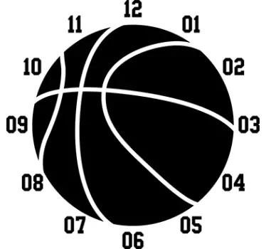 Basketball Uhr Aufkleber - TenStickers