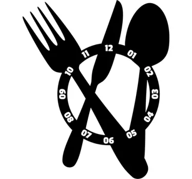 Wandtattoo Uhr Besteck - TenStickers