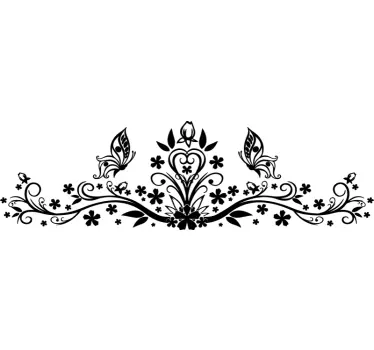Bett Kopfende florales Wandtattoo - TenStickers