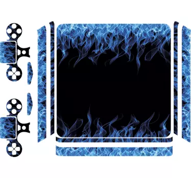 Blaue flammen ps4 wandaufkleber - TenStickers