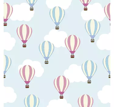Blaue und rosa ballons wandaufkleber - TenStickers