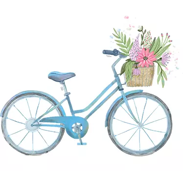 Blumen Aufkleber Frühlings Fahrrad - TenStickers
