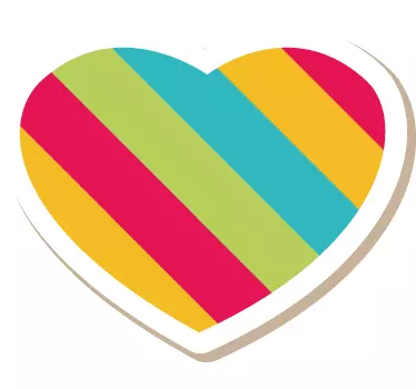 Bunte Herzen Aufkleber - TenStickers