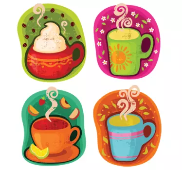 Bunte Kaffeetassen - TenStickers