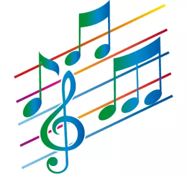 Bunte Notenlinien Aufkleber - TenStickers