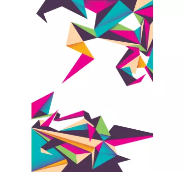 Bunte Origami Sticker - TenStickers