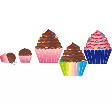 Bunte Cupcakes Wandtattoo Küche - TenStickers