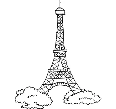 Eiffelturm Comic Sticker - TenStickers
