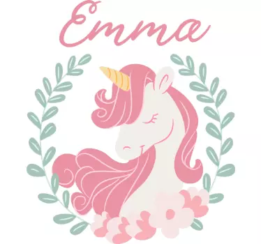 Einhorn Märchen Wandtattoo mit Namen - TenStickers