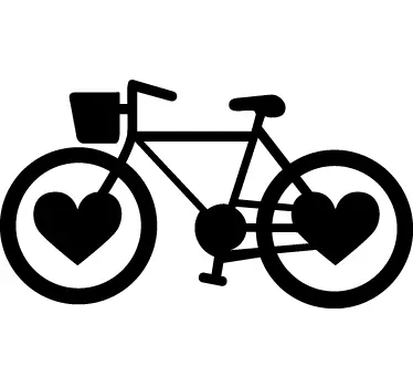 Fahrrad Herz Sticker - TenStickers