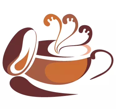Farbige Kaffeetasse Sticker - TenStickers