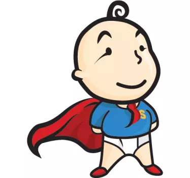 Farbiger Superbaby Aufkleber - TenStickers