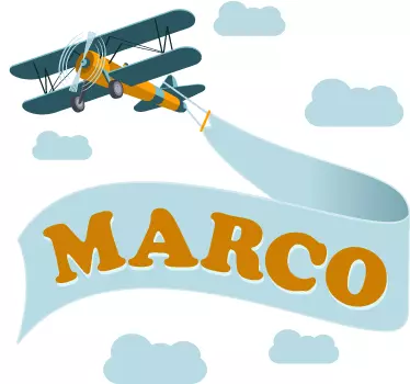 Flugzeug mit Namen Aufkleber - TenStickers