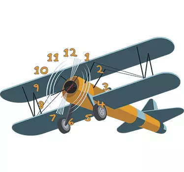 Flugzeug Uhr Aufkleber - TenStickers