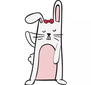 Folie Tür entzückende hasenfigur - TenStickers