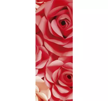 Folie tür mit lebhaften rosenmustern - TenStickers