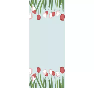 Folie Tür tulpenblumengrenze - TenStickers