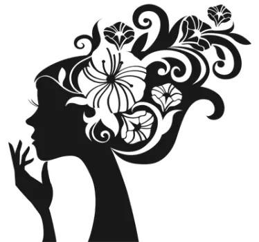 Frau mit Blumen Sticker - TenStickers