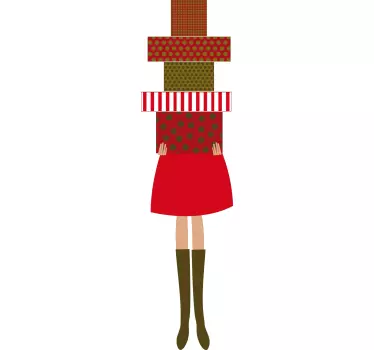 Frau mit Geschenken Aufkleber - TenStickers