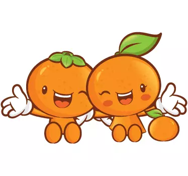 Fröhliche Mandarinen Sticker - TenStickers