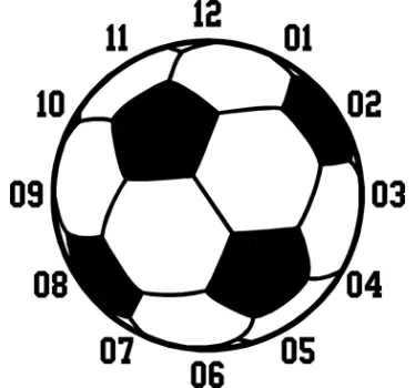 Wandtattoo Fußball Uhr - TenStickers