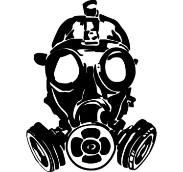 Wandtattoo Badezimmer Gasmaske Sticker - TenStickers