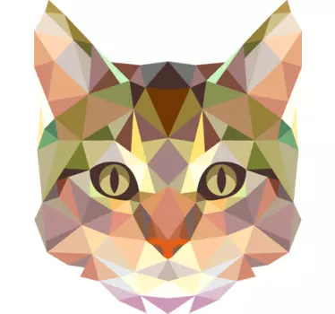 Geometrische Katze Aufkleber - TenStickers