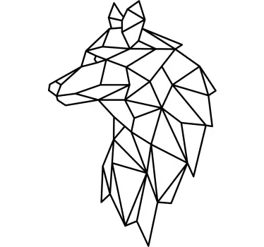 Geometrische wolf wohnzimmer Wandtattoo - TenStickers