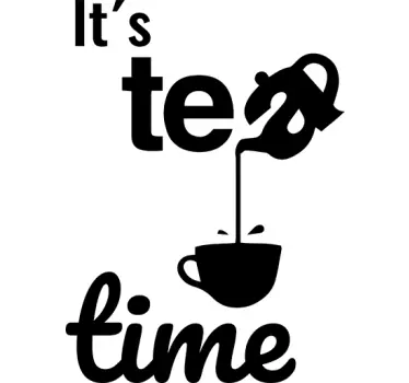 Getränke Aufkleber Text Teezeit - TenStickers