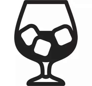 Glas mit Eiswürfeln Sticker - TenStickers
