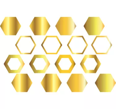 Goldene Bienen Waben Wandtattoo - TenStickers