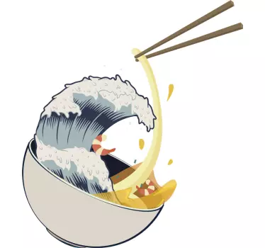 Große welle ramen nach hause wandaufkleber - TenStickers