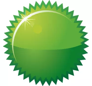 Grüne Kreise mit Zacken Aufkleber - TenStickers