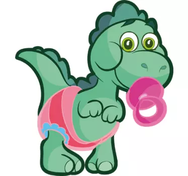 Grüner Baby Dino Aufkleber - TenStickers