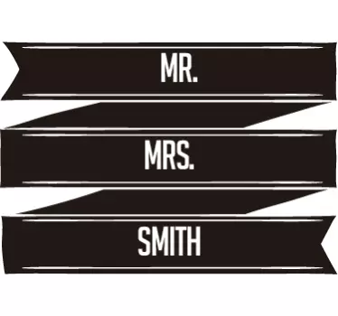Hochzeitsaufkleber Mr. and Mrs. Banner - TenStickers