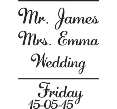 Hochzeitsaufkleber Mr. & Mrs. Wedding - TenStickers