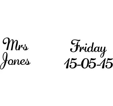Hochzeitsaufkleber Name und Datum - TenStickers
