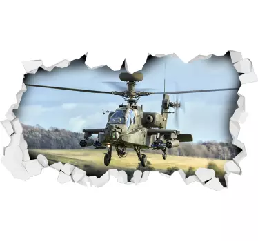 Hubschrauber 3d visuelle effekte wandaufkleber - TenStickers