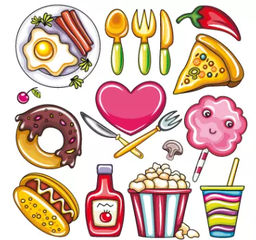 Junk Food Aufkleber - TenStickers