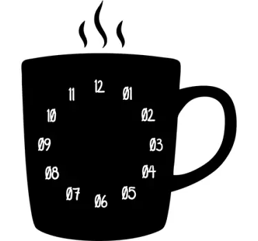 Kaffeetasse Uhr Aufkleber - TenStickers