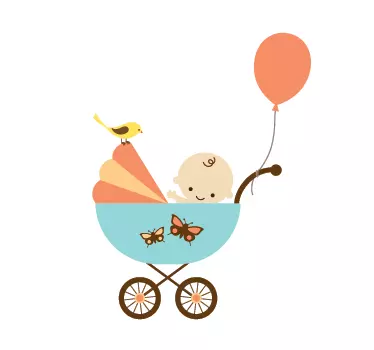 Kinderwagen Wolke Aufkleber - TenStickers
