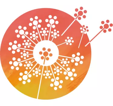 Korallenfarbe Pusteblume Wandtattoo - TenStickers