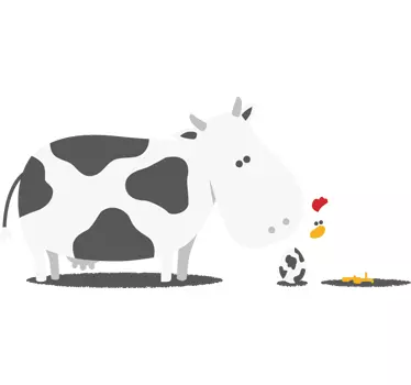 Wandtattoo Kuh und Huhn - TenStickers