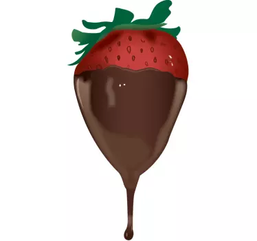 Kühlschrank Aufkleber Erdbeere mit Schokosoße - TenStickers